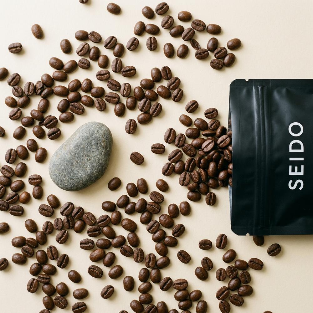Freshly roasted Ethiopia Guji Hambela coffee beans