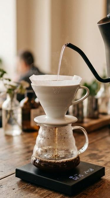 Pour-over coffee brewing